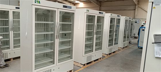 2-8 große Kapazitäts-biomedizinischer Apotheken-Kühlschrank des Grad-656L mit doppelter Glastür für Krankenhaus-Ausrüstung
