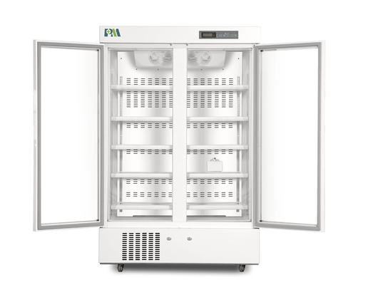 2-8 Doppelt-Glastür-aufrechter Apotheken-Kühlschrank medizinisches CER Zertifikat des Grad-1006L